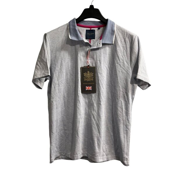 Guide London Shirt Mens XL Premium Polo Collection Blue Patterned British Golf - Picture 3 of 10